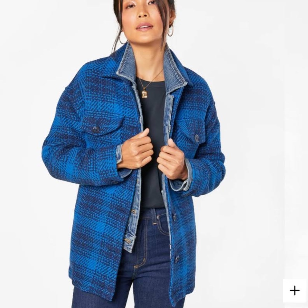 Outerknown Cloud Weave Shirt Jacket Large Blue